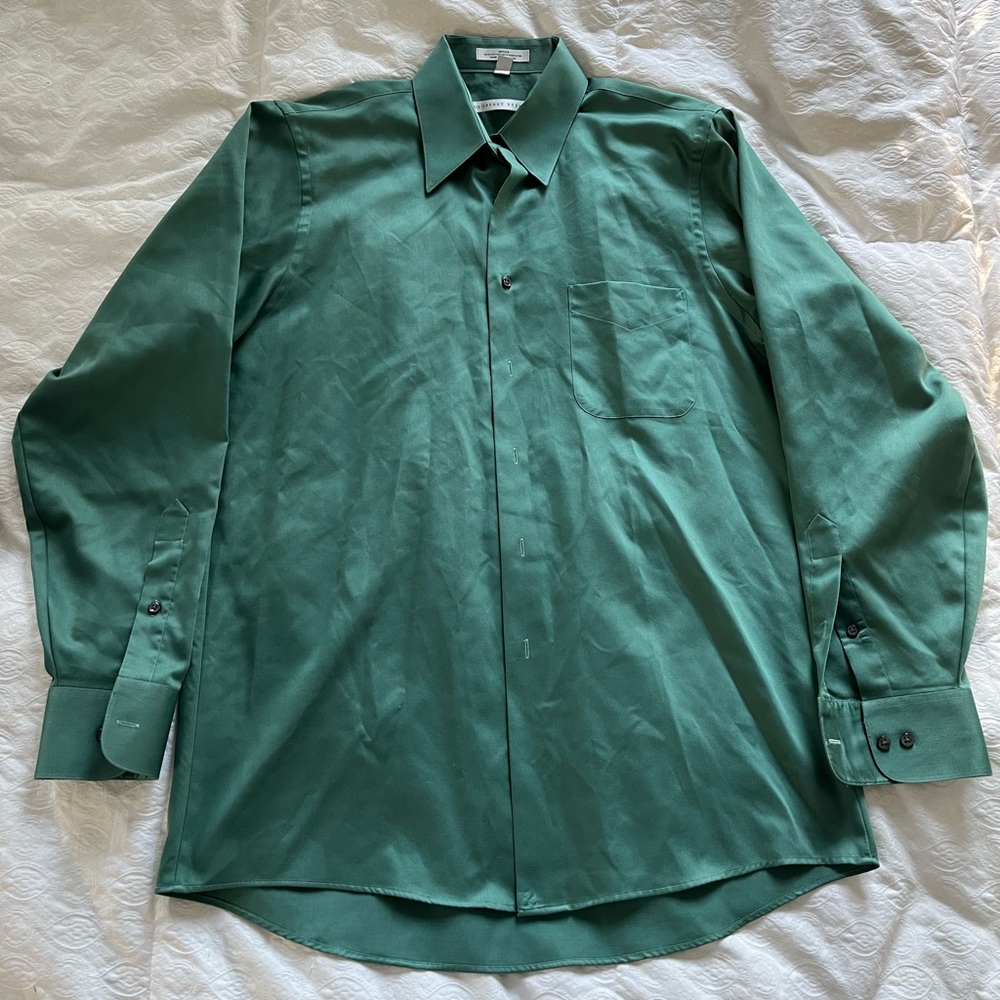 Geoffrey Beene Green Dress Shirt size medium